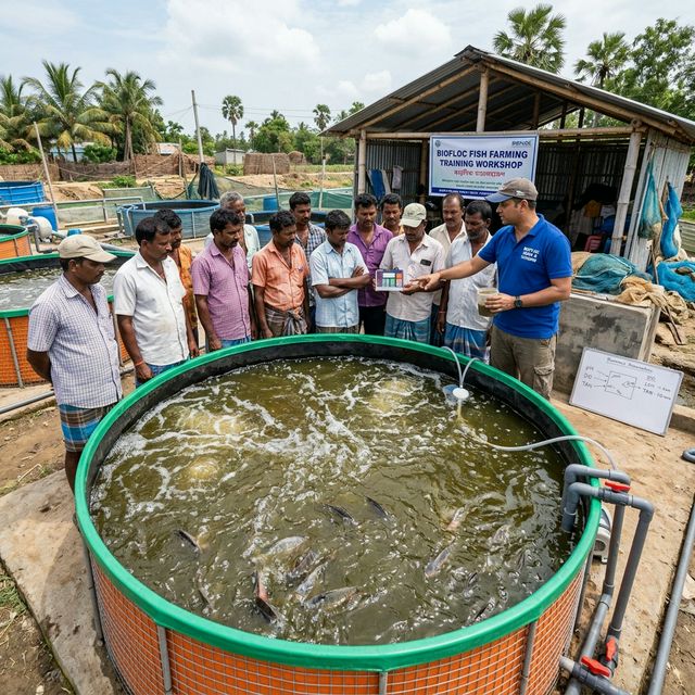 Biofloc Fish Farming Demo – Fishermen Training